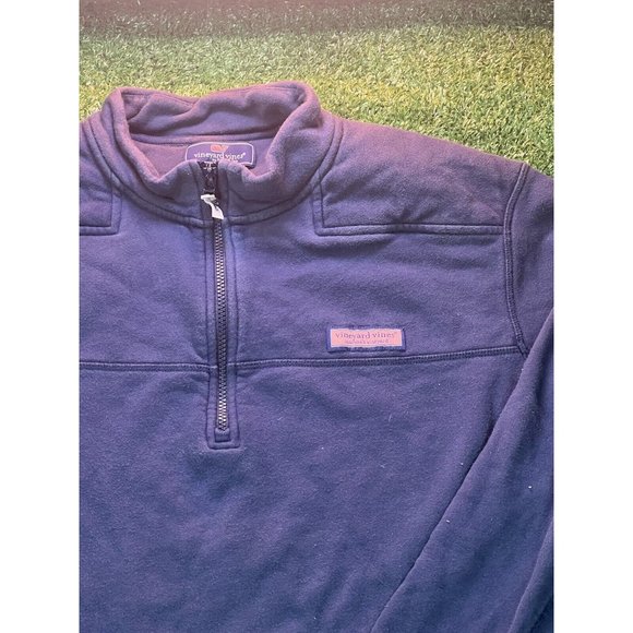 Vineyard Vines Sweater Adult XL Blue Whale 1/4 Zip Up Pullover‎  Preppy Casual - Picture 2 of 5